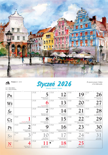 kalendarze rodzinne i tematyczne - wygląd kalendarza po rozłożeniu